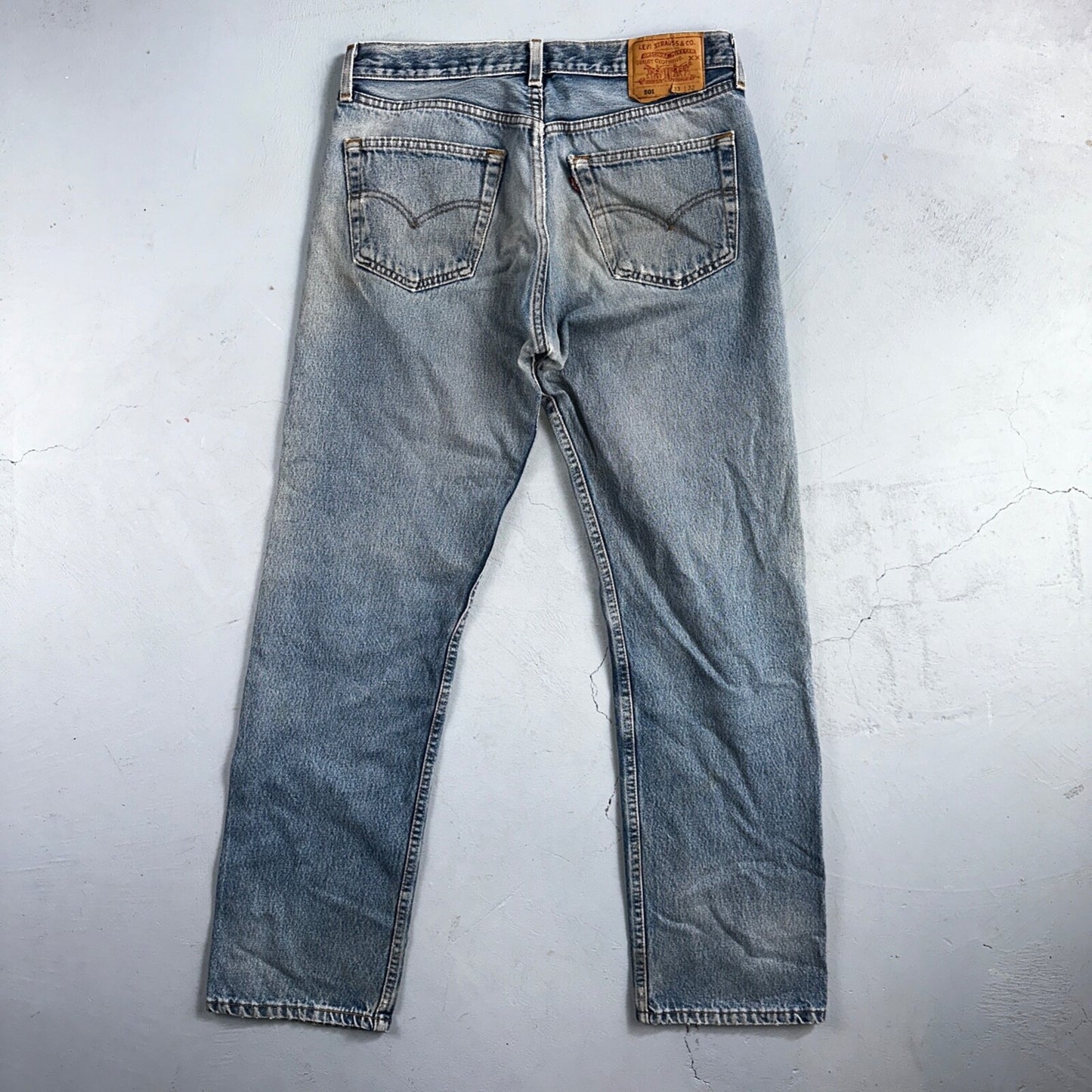 Levis 501 Vintage 90s USA XX Straight Leg Jeans Blue Med Wash 33x32 Act 32x30