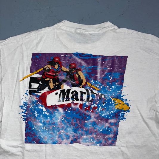 Vintage Marlboro Tee Shirt XL 90s Rafting Promo Single Stitch Sports Smoke