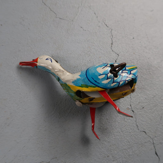 Vintage Inakita Wind Up Tin Goose Made In Japan Working Condition Includes Key