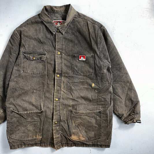 Ben Davis Jacket VTG 90s Canvas Blanket Lined Chore Workwear USA 3XL Detroit