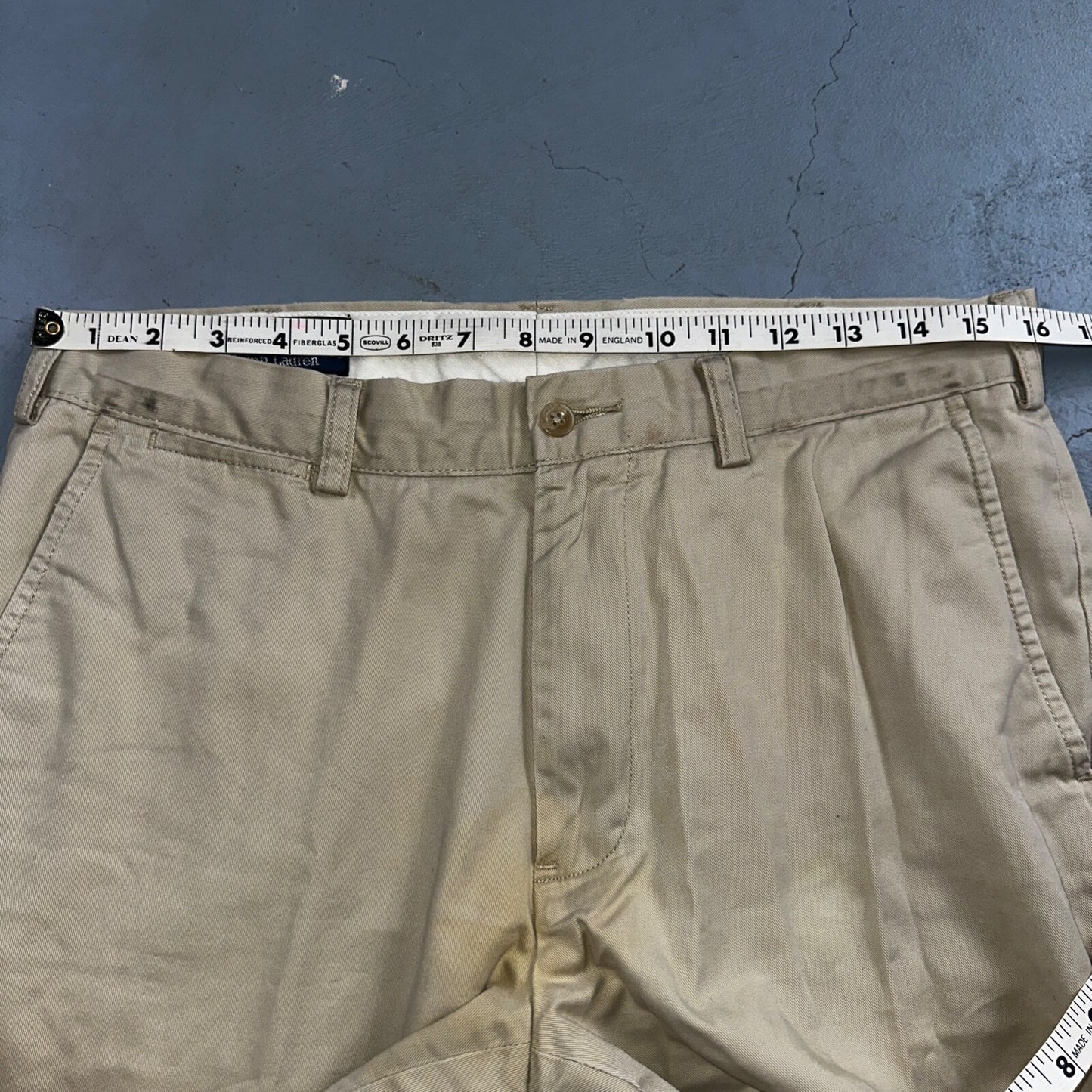 Polo Ralph Lauren Pants Mens 33x32 Suffield Chino Straight Twill Cotton Beige