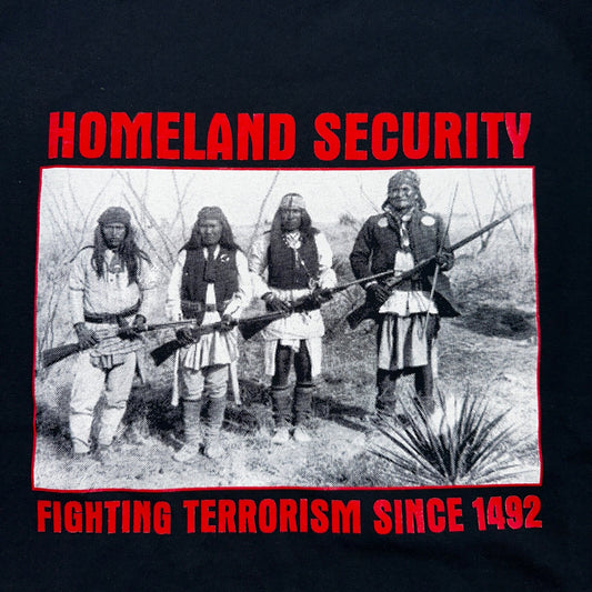 VTG Native American Indian Shirt Homeland Security Y2K Grunge Punk XL Graphic