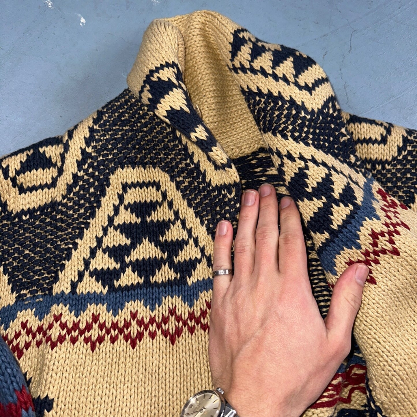 Polo Ralph Lauren Vintage 90s Hand Knit Polo Country Jacket Cardigan Small Shawl
