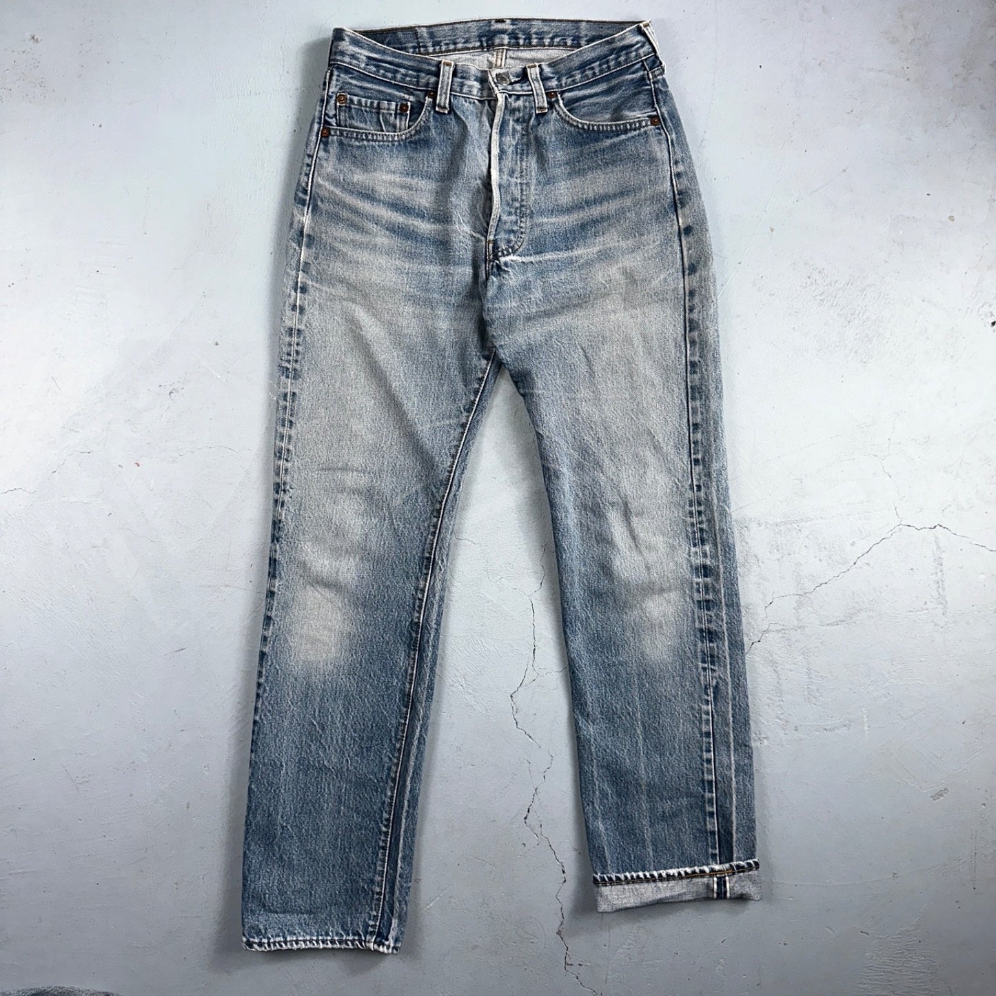 Levis 501 Vintage 80s Redline Selvedge USA Light Wash Jeans 31x36 Act 29x32