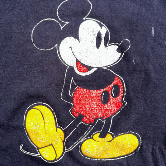 Disney Mickey Mouse 90s VTG T Shirt Faded Black Single Stitch Graphic XL Classic