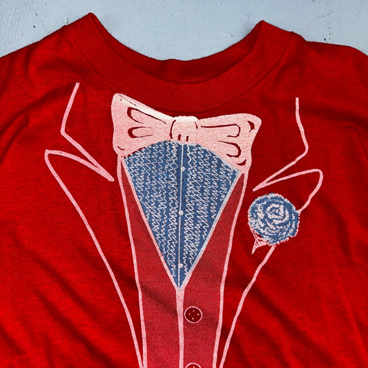 Tuxedo 1980s VTG T Shirt Red Touch of Gold USA Funny Humor Joke Tee Suit Fun