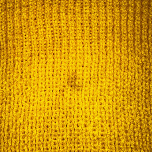 VTG Yellow Vest Knitted Sleeveless Sweater Pullover Handmade Knit 70s 1970s