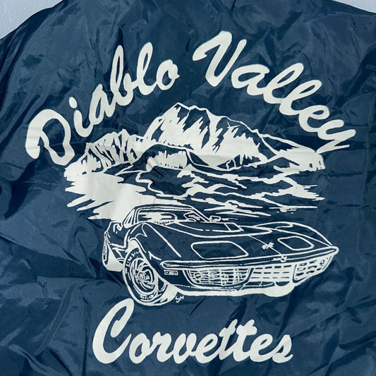 Vintage Diablo Valley Corvette Satin Jacket Nylon 70s Windbreaker Cars Racing