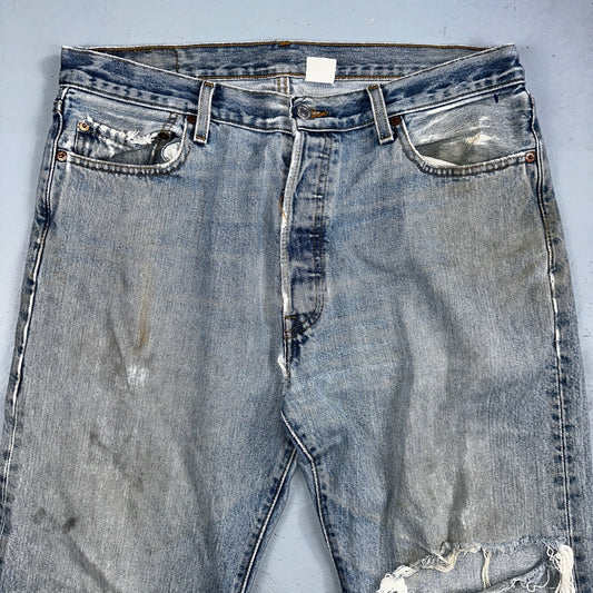 Levis 501 Vintage 90s Mexico Straight Leg Jeans 36x34 Y2K Light Wash Act 34x34