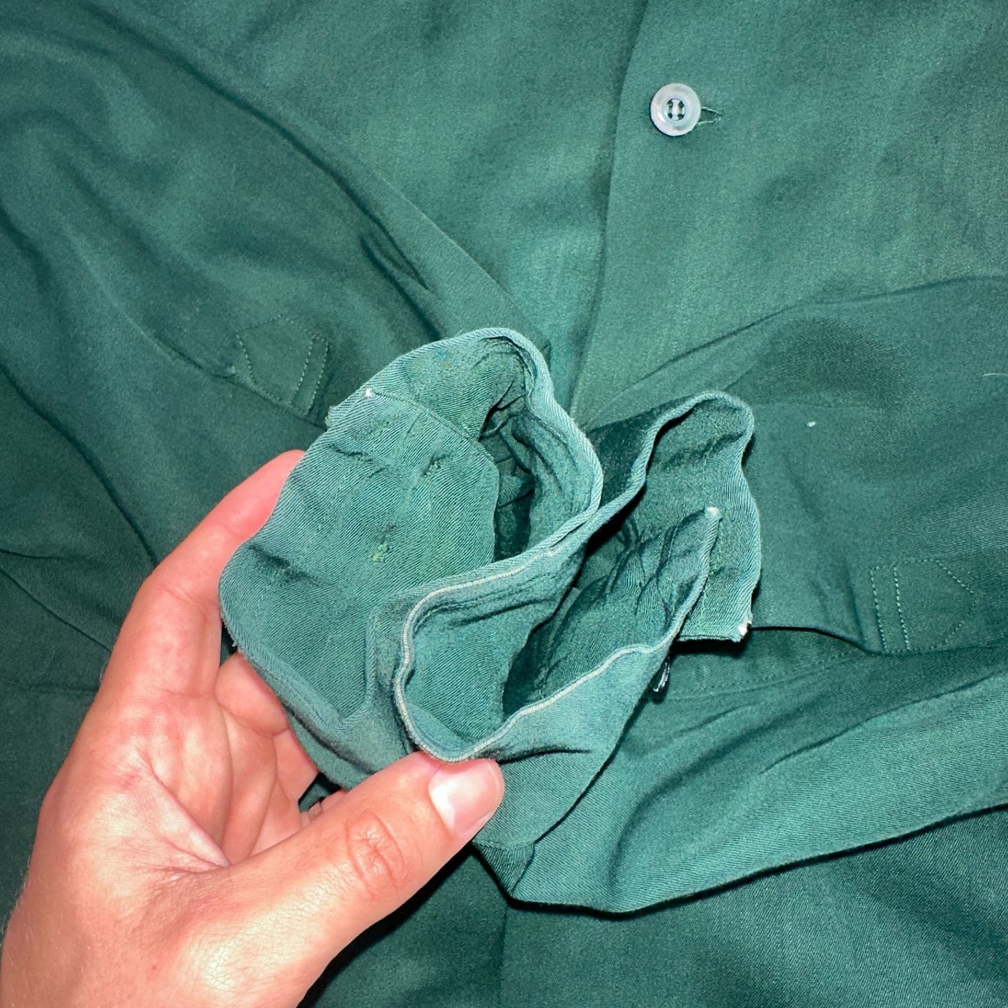 Vintage 1940s McGregor Gabardine Ricky Jacket Button Up Bottle Green 40s Rare