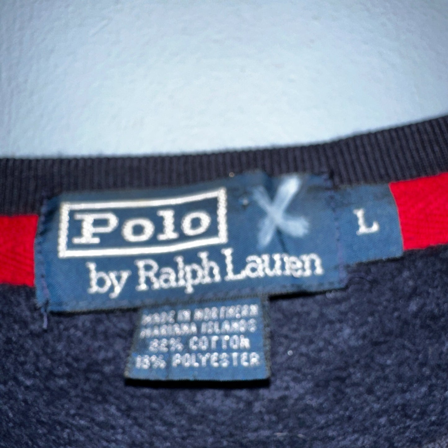 Polo Ralph Lauren VTG Sweatshirt Men Large L Blue Crewneck Crew Neck 90s