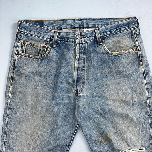 Levis 501 Vintage Y2K 90s XX Straight Leg Jeans Blue Light Wash 36x32 Act 33x30