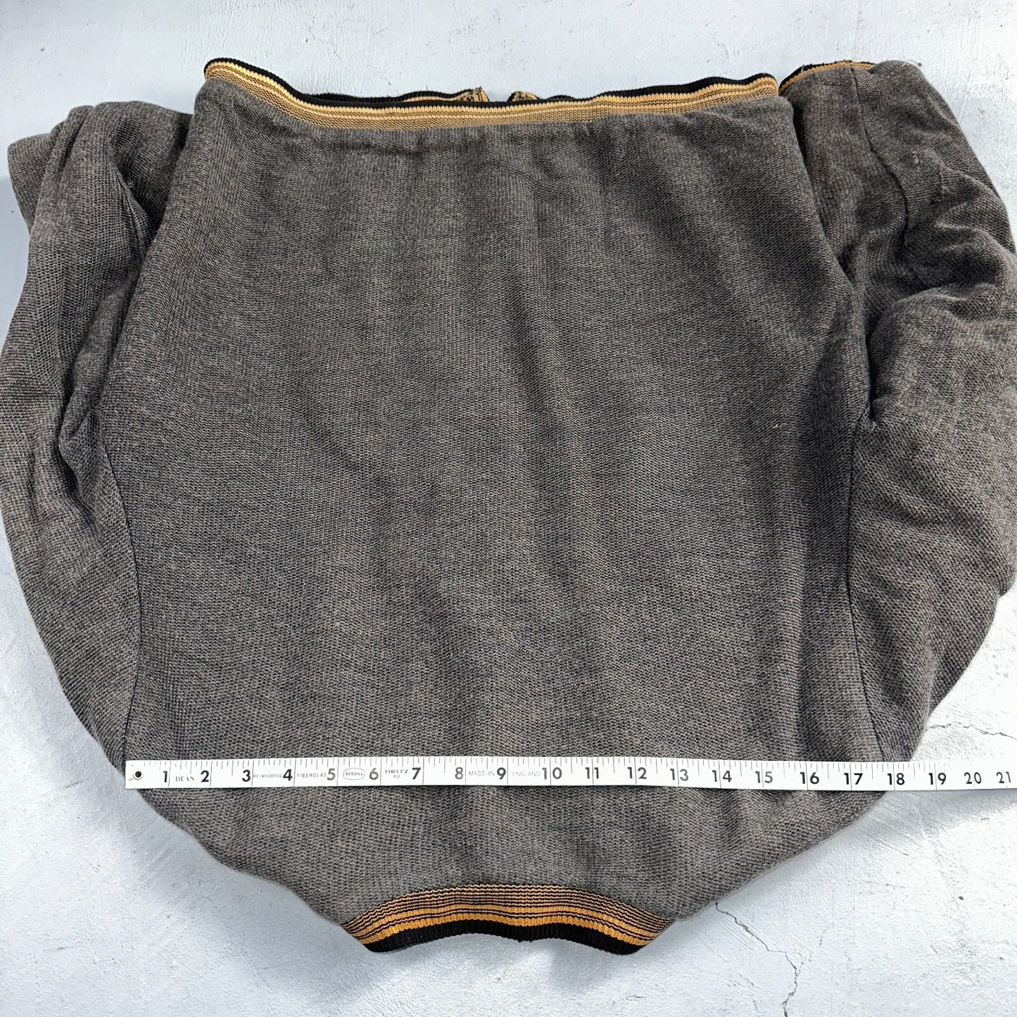 VTG 40s Wool Lined Men Zipper Jacket Sweater Salt Pepper Gray 1940s Rockabilly
