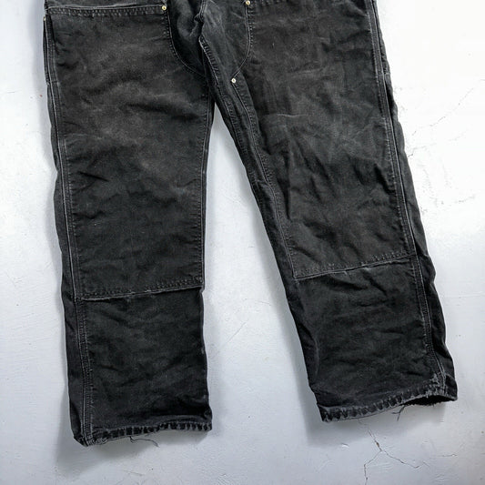 Carhartt VTG Double Knee Carpenter Pants USA B01 BLK Black Act 42x31