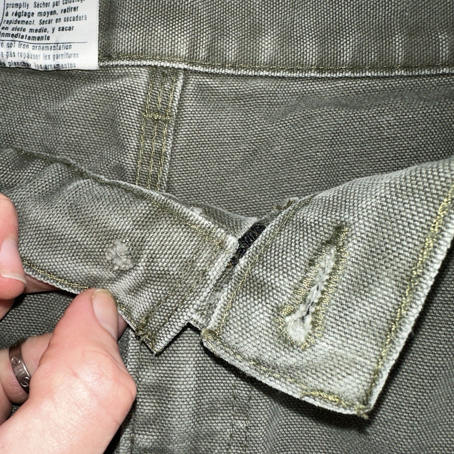 Carhartt VTG Double Knee Carpenter Pants Mexico B01 B136 MOS Green Act 38x32