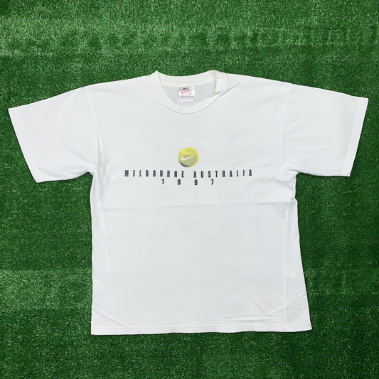 Nike Vintage T Shirt Mens Agassi Tennis Big Face Rodman 90s White Tag Dennis