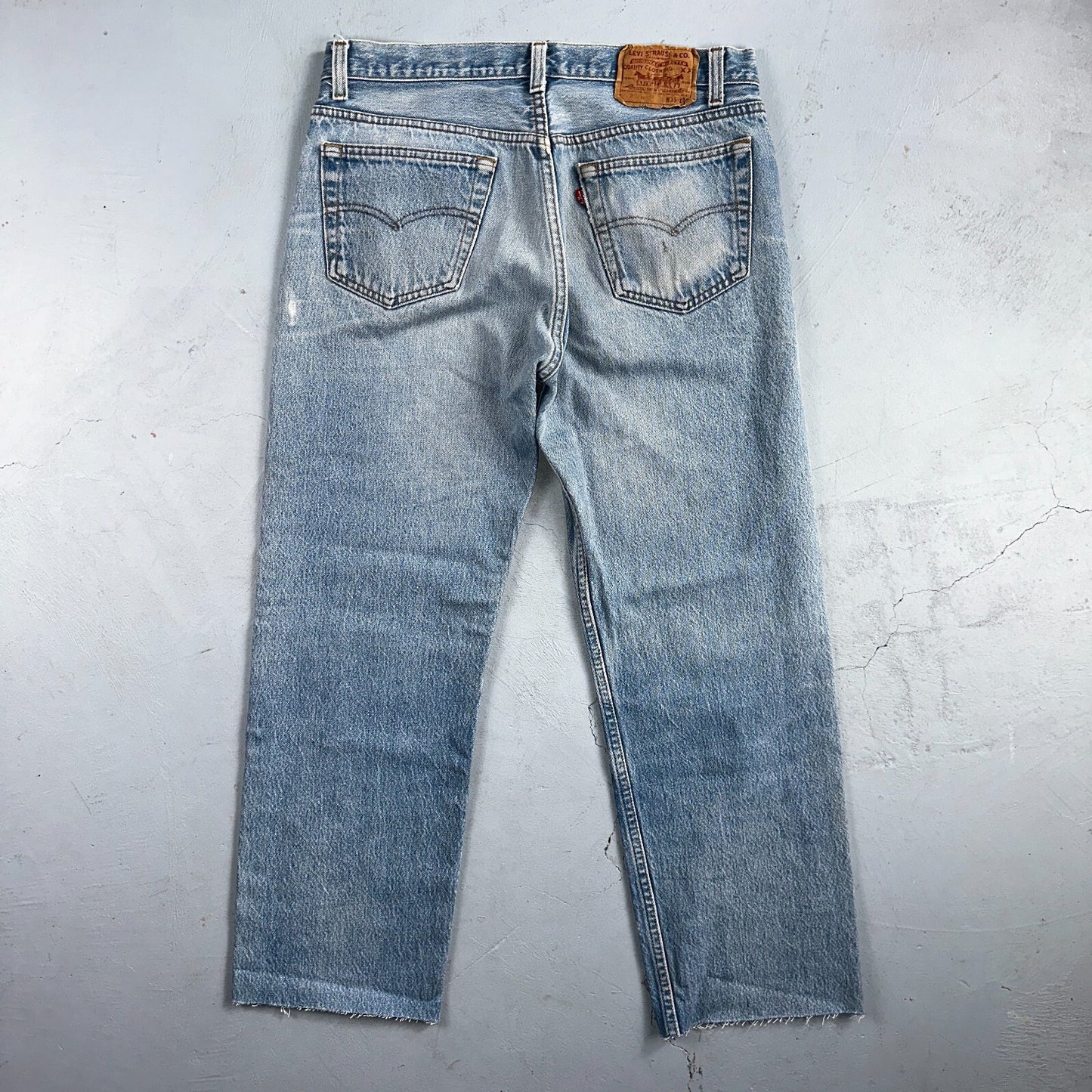 Levis 501 Vintage 90s USA XX Straight Leg Jeans Blue Light Wash 35x36 Act 32x27