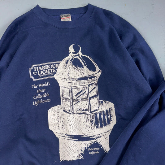 Oneita Sweatshirt XL VTG Crewneck Sweat Harbour Lights Lighthouse USA 90s Lot 2