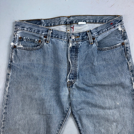 Levis 501 Vintage Y2K XX Straight Leg Jeans Blue Light Wash 36x34 Act 35x32