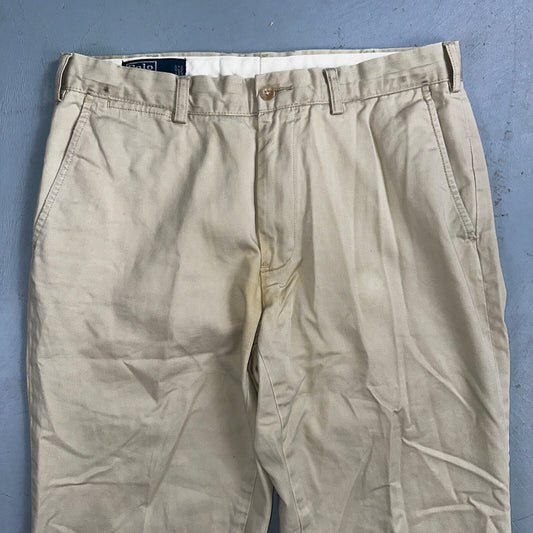Polo Ralph Lauren Pants Mens 33x32 Suffield Chino Straight Twill Cotton Beige