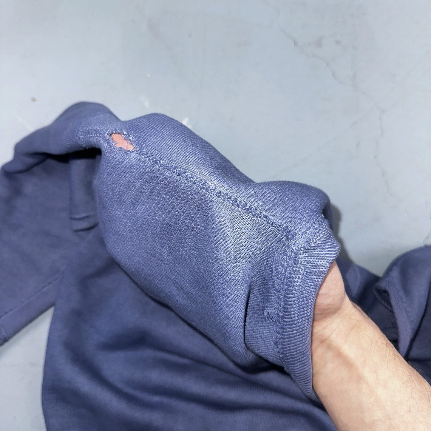 VTG Double V Sweatshirt 40s 50s 1940s Faded Blue Crewneck Boxy Rockabilly 1950s