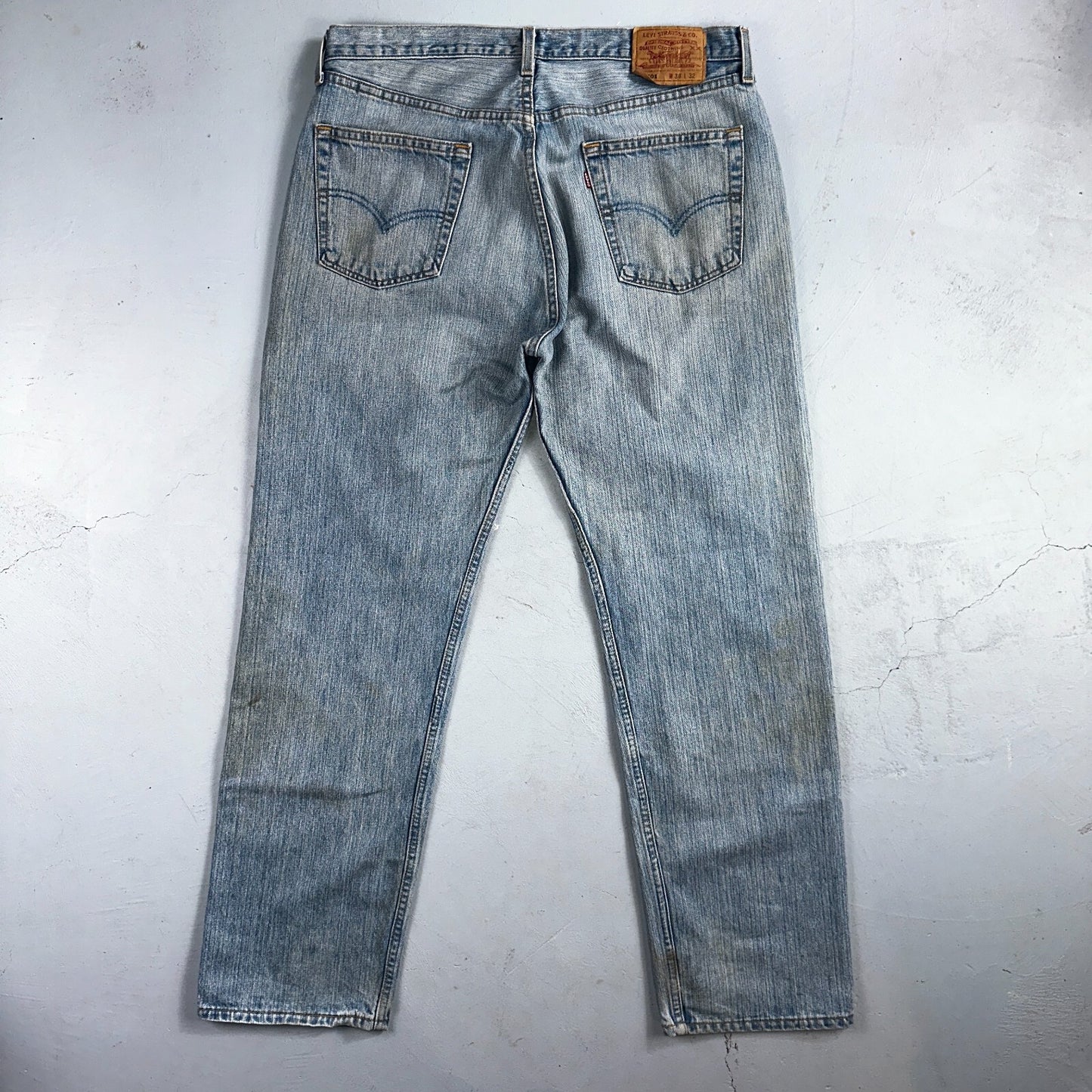 Levis 501 Vintage 90s USA XX Straight Leg Jeans Blue Light Wash 38x32 Act 36x32