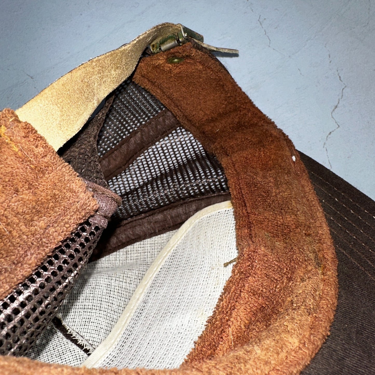 Vintage Tyson USA Made Patch Trucker Hat Strap Back Adjustable Mesh Mike Brown