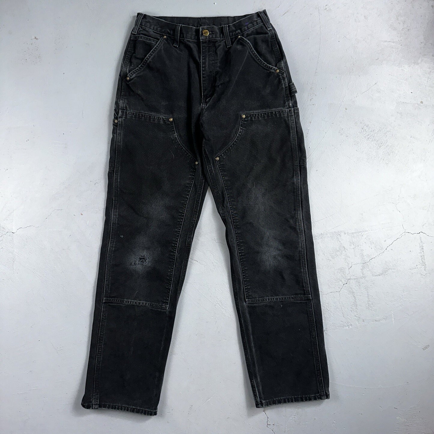 Carhartt VTG Double Knee Carpenter Pants Mexico B01 B136 BLK Black 30x34 A 27x31