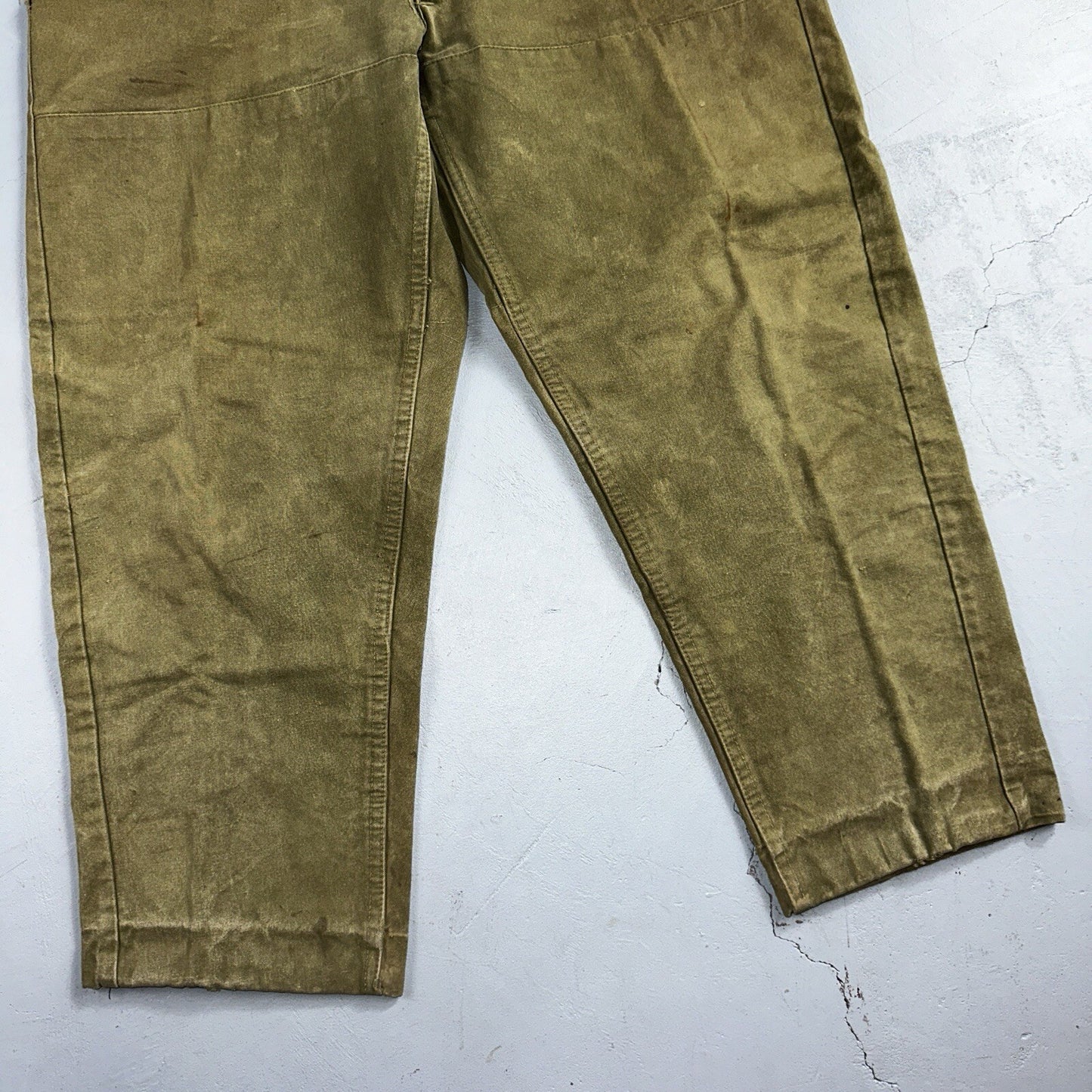 Vintage 50s 60s Duck Canvas Hunting Pants Zip Size 33x26 Rockabilly Double Knee