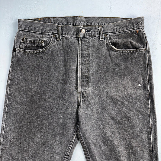 Levis 501 Vintage 90s USA XX Straight Leg Jeans Gray Light Wash 38x30 Act 36x29