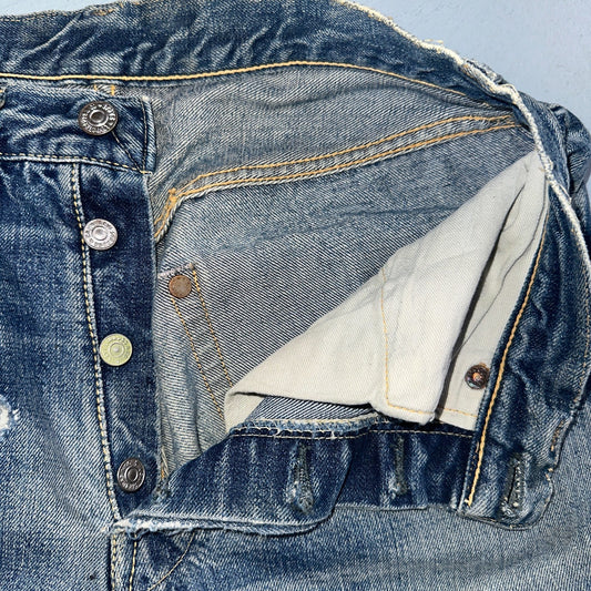 Levis 501 XX Big E Vintage 40s Redline Selvedge USA XX 1940s 50s Jeans 27x27