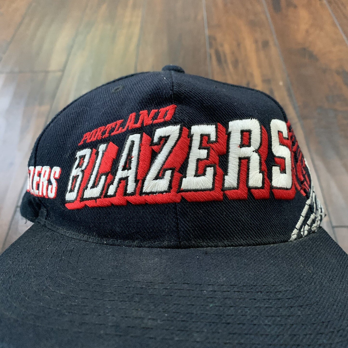 Vintage 90s Portland Trail Blazers Logo Athletic Diamond SnapBack Hat Cap NBA