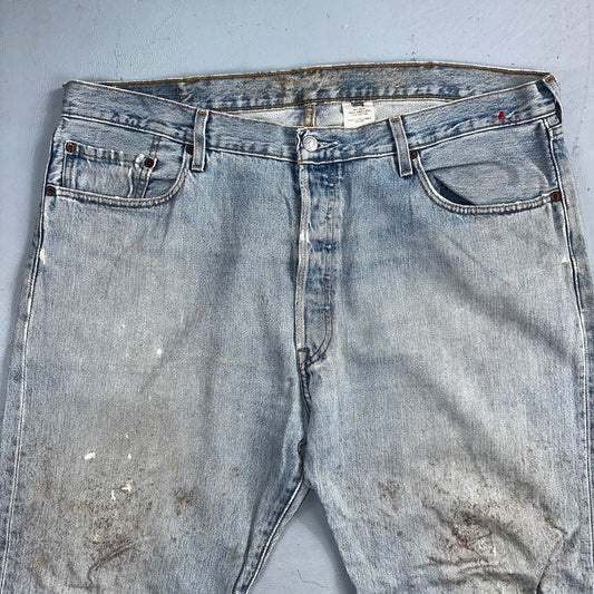 Levis 501 Vintage Y2K XX Straight Leg Jeans 90s Blue Light Wash 40x30 Act 40x29