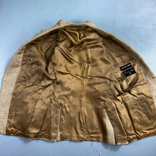 YSL Yves Saint Laurent Vintage Beige Tweed Jacket 38 Blazer Coat France Suit 80s