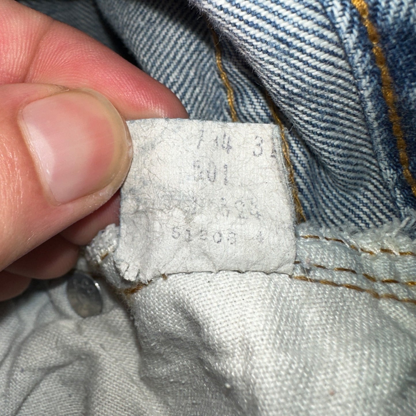 Levis 501 Vintage 80s Redline Selvedge USA Light Jeans Thrashed 32x36 Act 29x32