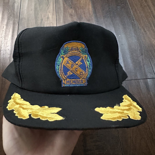 APCO Member Vintage Hat Cap Snapback Cool Metal Music Oregon 80s Black Gold