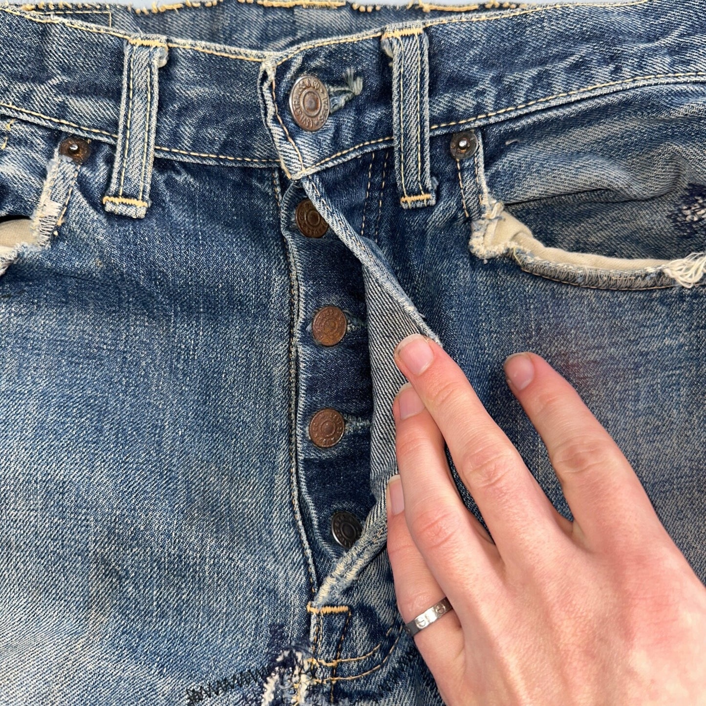 Levis 501 Big E Vintage 60s Redline Selvedge USA XX 1960s Jeans Act 28x28