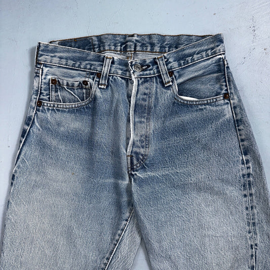 Levis 501 Vintage 80s Redline Selvedge USA XX Jeans Light Wash 29x38 Act 27x33