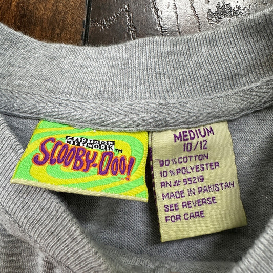 VTG Scooby Doo Cartoon Network Gray Henley Embroidered Shirt Top 90s 2001 Y2K