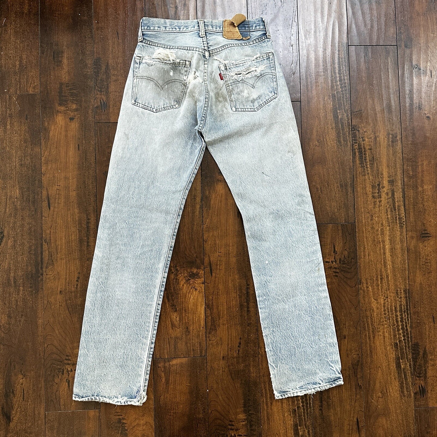 Levis Vintage 80s Redline Selvedge USA 501 XX Jeans 66 70s Light 30x36 Act 27x30