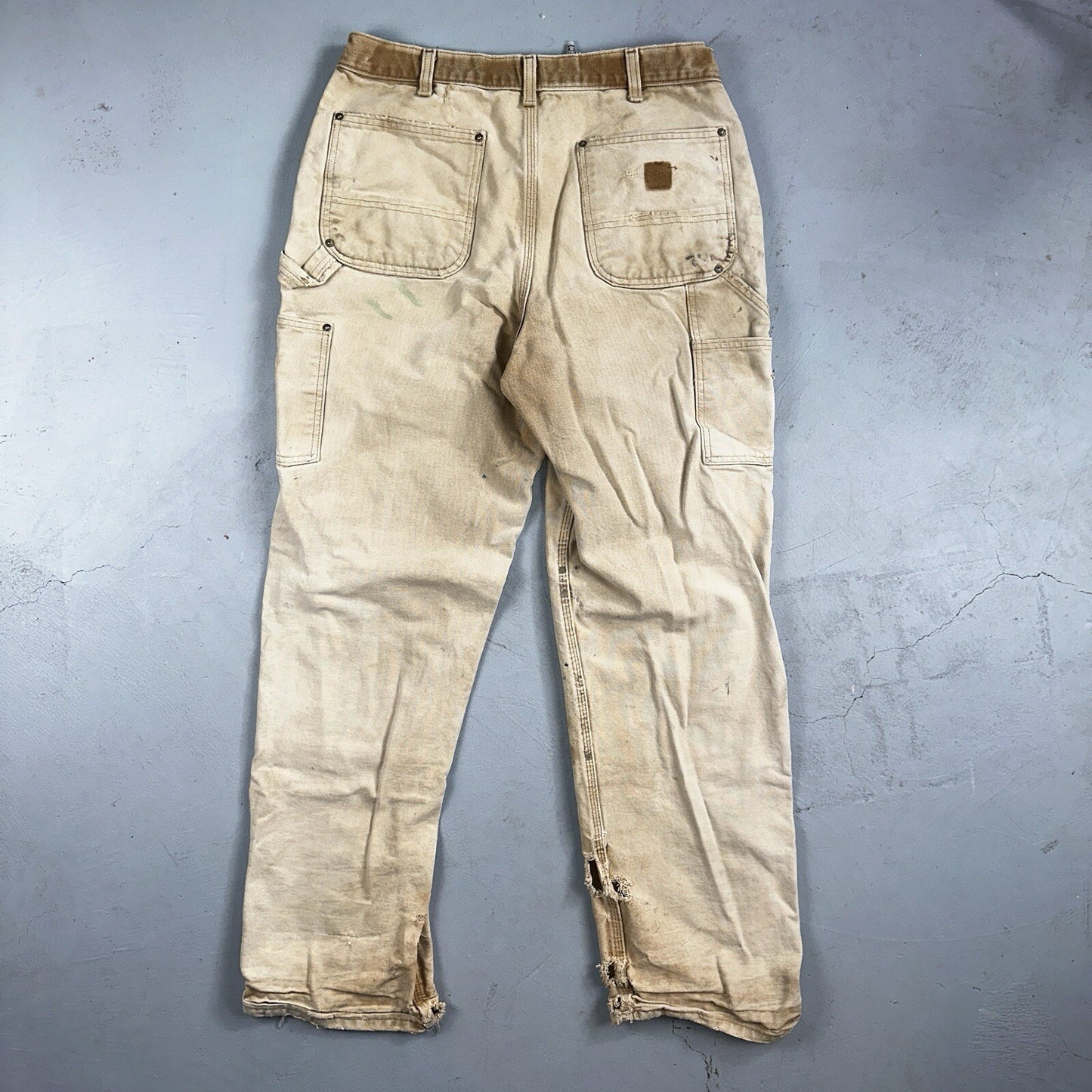 Carhartt VTG Double Knee Carpenter Pants USA B01 Brown Thrashed 34x34 Act 32x32