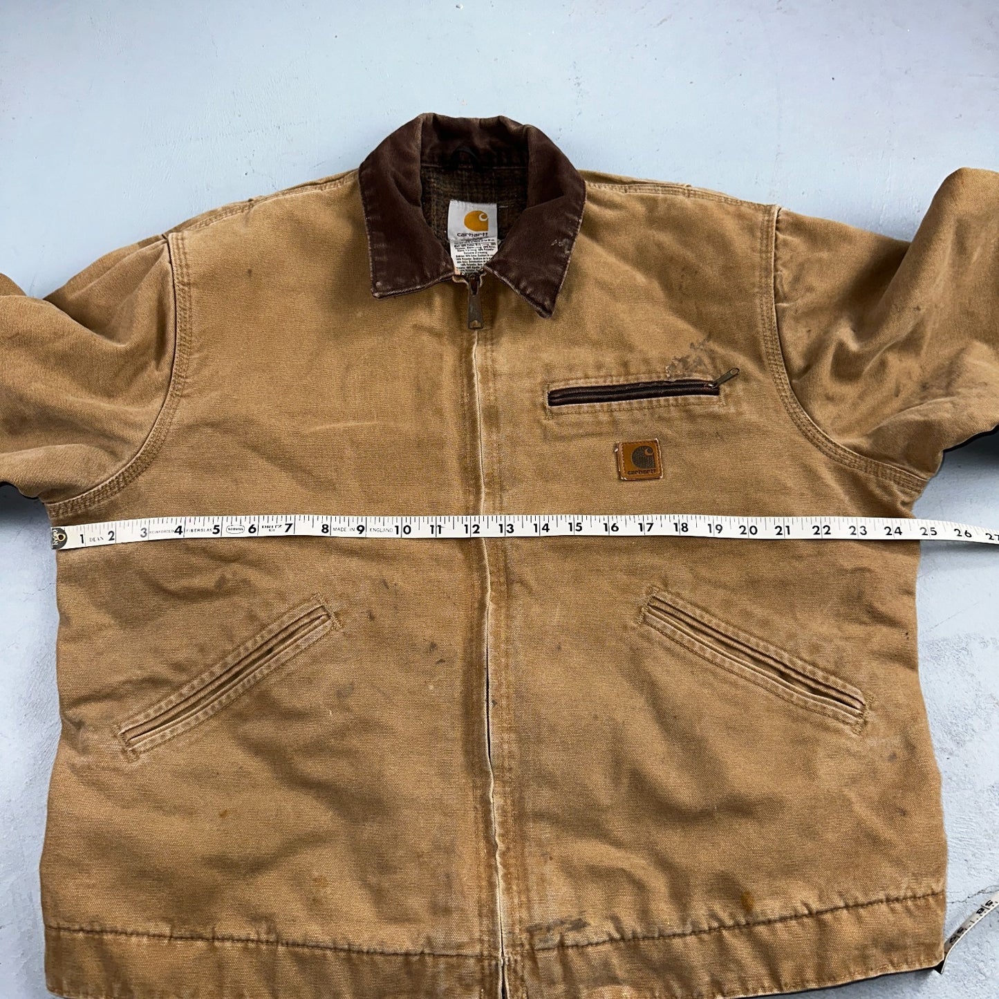 Carhartt VTG Detroit Jacket Men's Large Lined Blanket Workwear J97 CML Thrashed