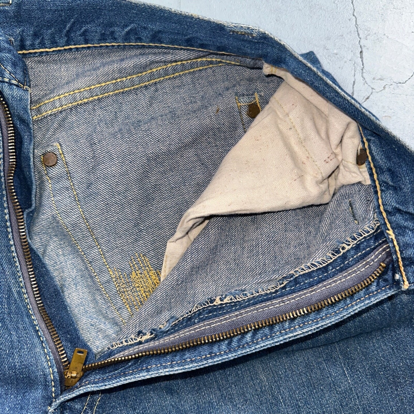 Levis 701 Big E Vintage 50s Redline Hidden Rivets USA 1950s Jeans 501 Act 26x29