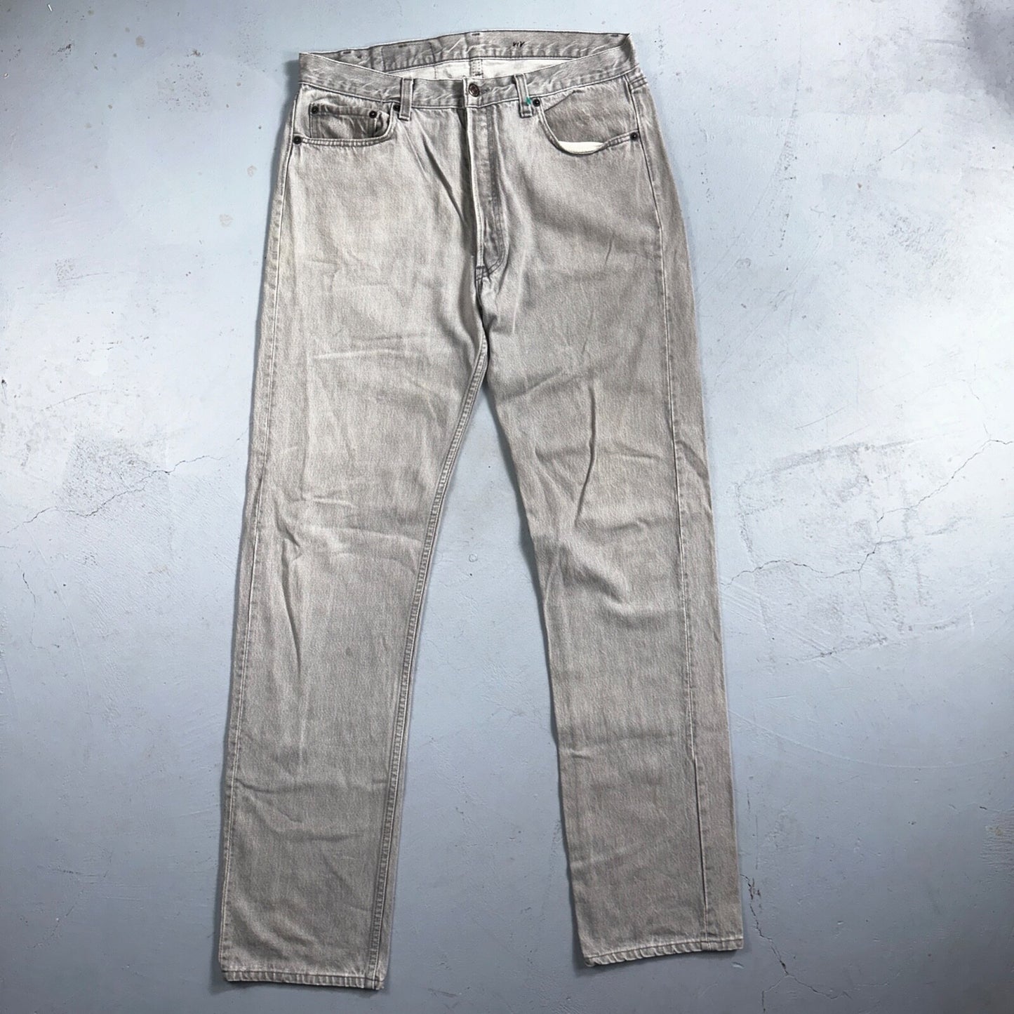 Levis 501 Vintage 90s USA XX Straight Leg Jeans 35x36 Gray Light Wash Act 34x34