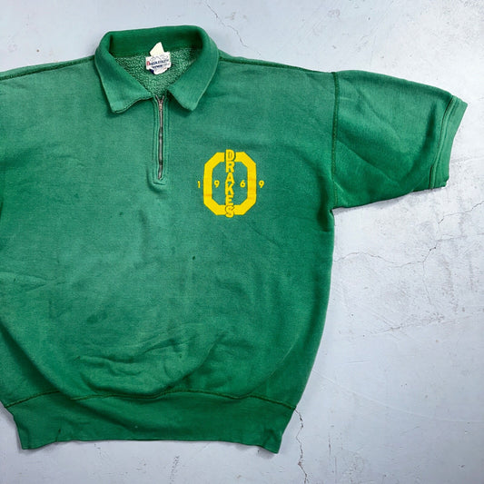 VTG 60s Oregon Track Sweatshirt Champion 1969 Drakes Rockabilly Ducks Polo Zip