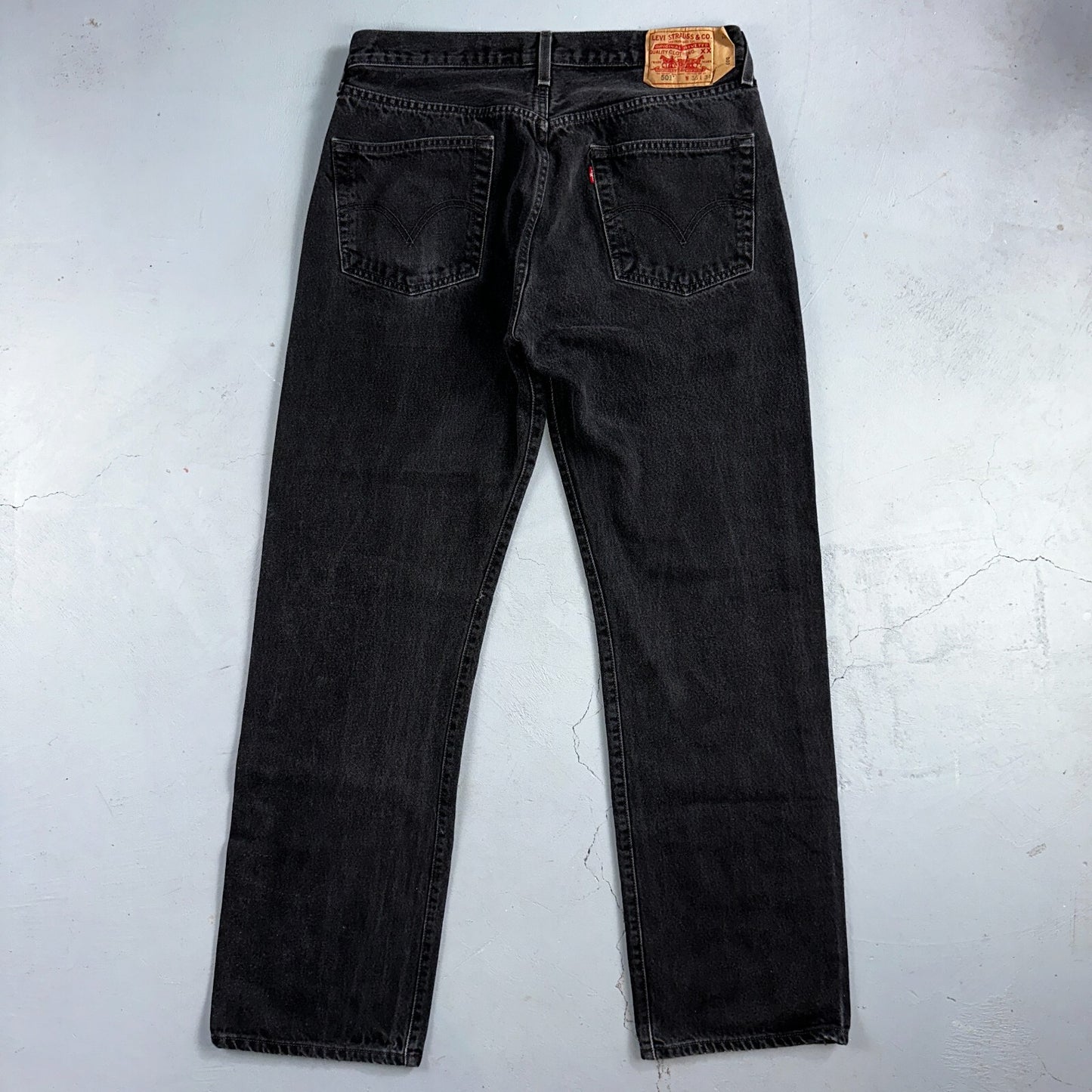 Levis 501 Vintage Y2K XX Straight Leg Jeans 90s Black Med Wash 36x34 Act 31x32
