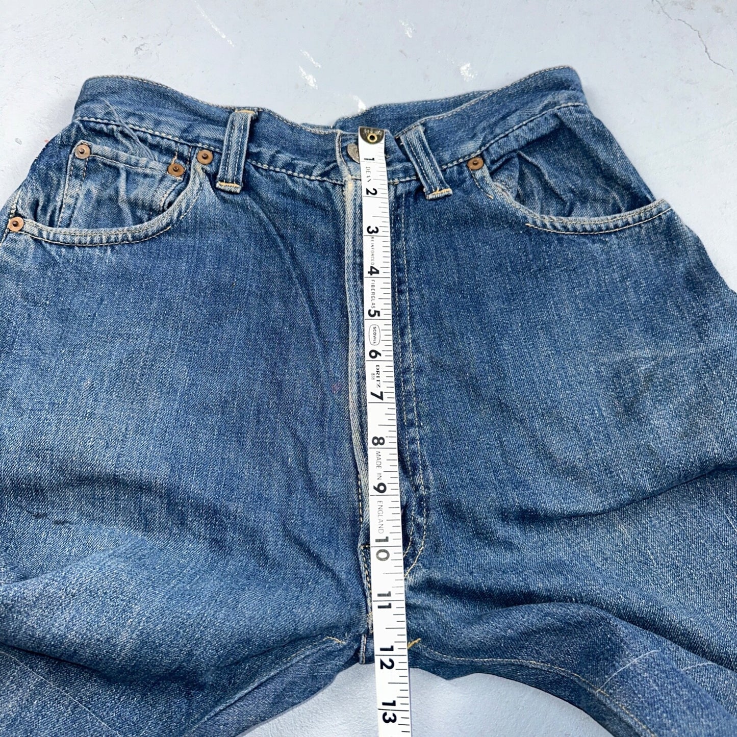 Levis 701 Big E Vintage 50s Redline Hidden Rivets USA 1950s Jeans 501 Act 26x29
