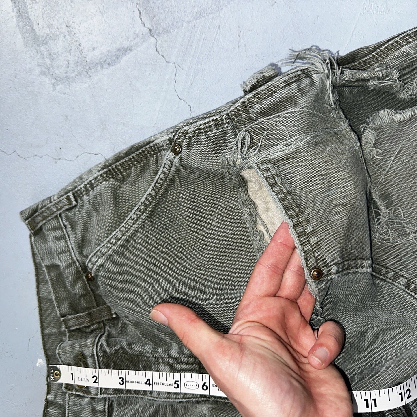 Carhartt VTG Double Knee Carpenter Pants USA B01 B136 MOS Green 31x30 Act 30x28