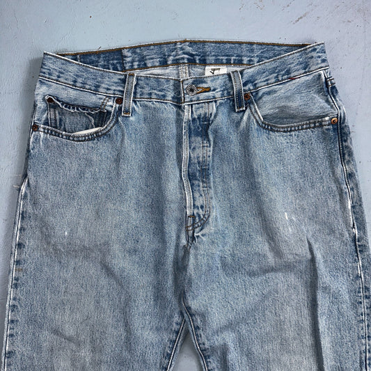 Levis 501 Vintage Y2K 90s XX Straight Leg Jeans Blue Light Wash 35x32 Act 32x29