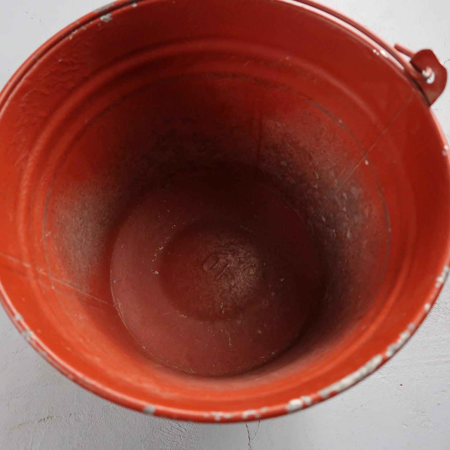 VTG Hand Painted Peaches Metal Bucket W Handle Galvanized Tub Garden Folk Art